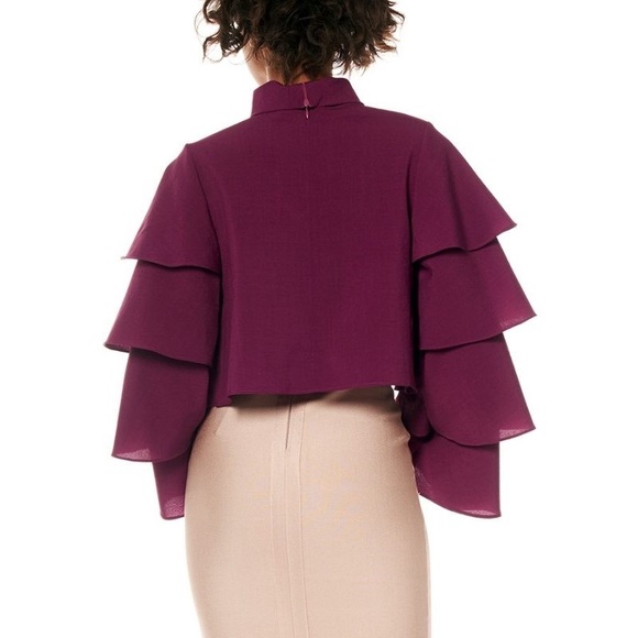 ENTIRED RUFFLE CROP TOP - Picture 3 of 3